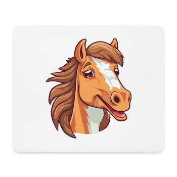 Dessin animé de cheval Kawaii Aquarelle Illustration - Tapis de souris (format paysage) - blanc - Devant