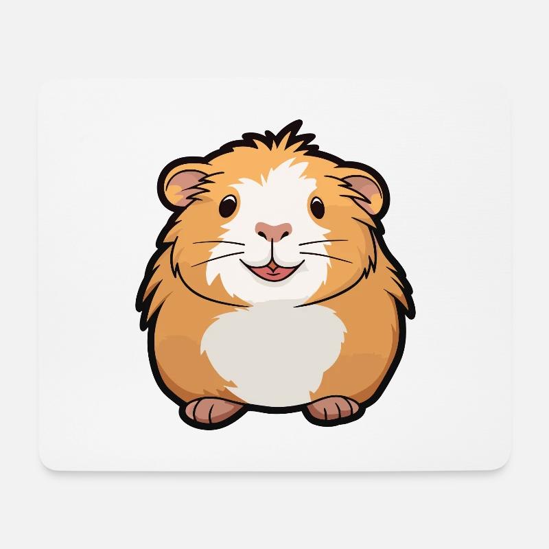 Meerschweinchen-Karikatur-Kawaii-Aquarellillustration - Mousepad (Querformat) - Weiß
