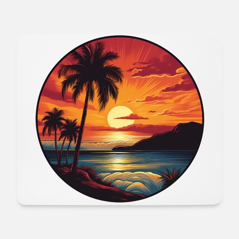 Sunset behind the Ocean - Mousepad (Querformat) - Weiß