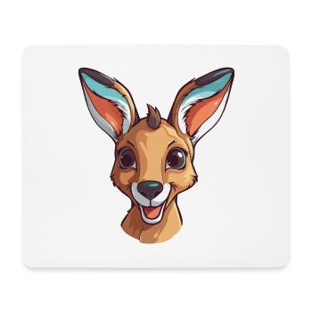 Kangourou Cartoon Kawaii Aquarelle Illustration - Tapis de souris (format paysage) - blanc - Devant