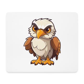Hawk Cartoon Kawaii Aquarelle Illustration - Tapis de souris (format paysage) - blanc - Devant