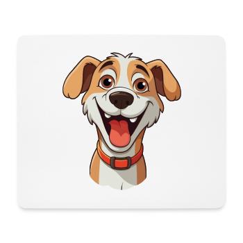 Lustige Hundekarikatur Kawaii Aquarellillustration - Mousepad (Querformat) - Weiß - Vorne