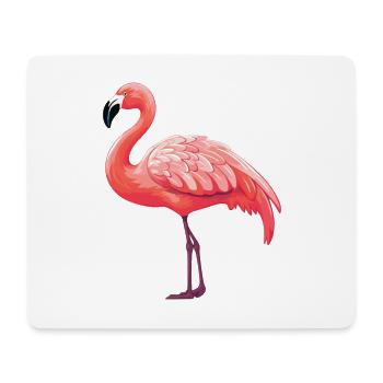 Flamingo Cartoon Kawaii Watercolor Illustration - Mouse Pad (horizontal) - white - Front