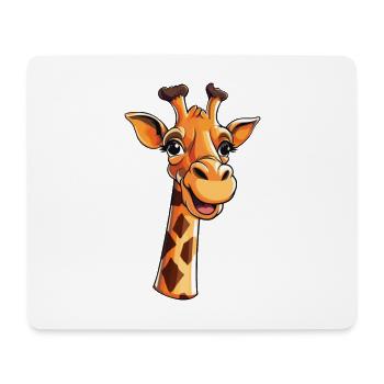 Girafe Cartoon Kawaii Aquarelle Illustration - Tapis de souris (format paysage) - blanc - Devant