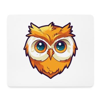 Owl Cartoon Kawaii Watercolor Illustration - Mouse Pad (horizontal) - white - Front