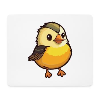 Tit Bird Cartoon Kawaii Aquarelle Illustration - Tapis de souris (format paysage) - blanc - Devant