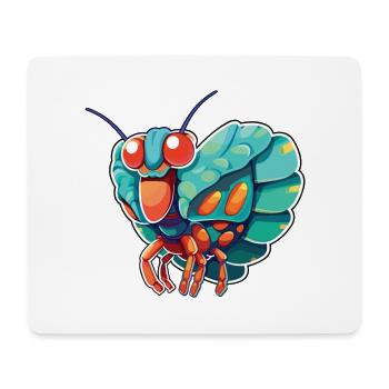 Peacock Mantis Shrimp Cartoon Kawaii Illustration - Tapis de souris (format paysage) - blanc - Devant