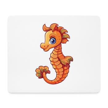 Seepferdchen-Karikatur-Kawaii-Aquarellillustration - Mousepad (Querformat) - Weiß - Vorne