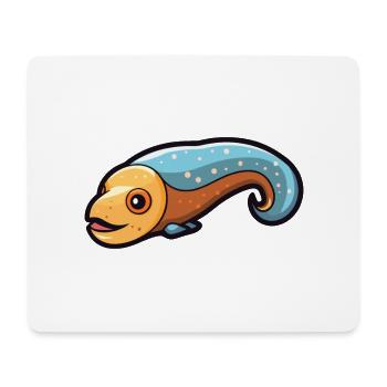 Lamproie marine Cartoon Kawaii Aquarelle Illustration - Tapis de souris (format paysage) - blanc - Devant