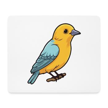 Bowerbird Cartoon Kawaii Aquarelle Illustration - Tapis de souris (format paysage) - blanc - Devant