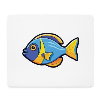Doktorfisch-Karikatur-Kawaii-Aquarellillustration - Mousepad (Querformat) - Weiß - Vorne