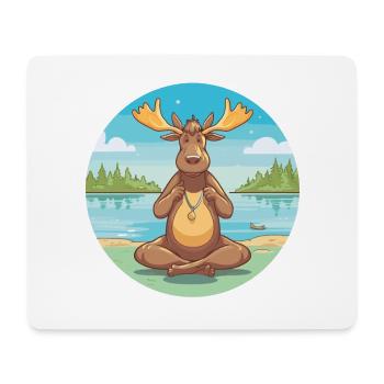 Elchkarikatur Yoga Strand Sommer Illustration - Mousepad (Querformat) - Weiß - Vorne