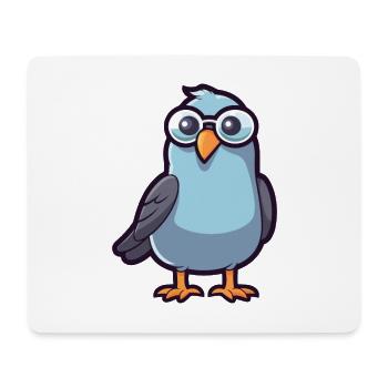 Taube mit Brille Karikatur Kawaii Illustration - Mousepad (Querformat) - Weiß - Vorne