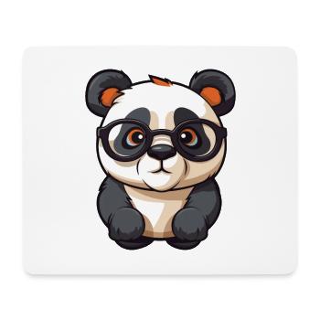 Panda portant des lunettes Cartoon Kawaii Illustration - Tapis de souris (format paysage) - blanc - Devant