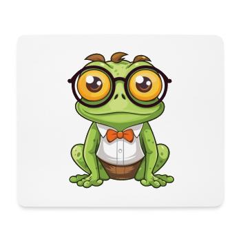 Frosch mit Brille Karikatur Kawaii Illustration - Mousepad (Querformat) - Weiß - Vorne