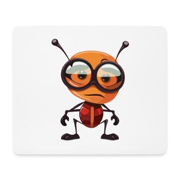 Ant Wearing Glasses Cartoon Kawaii Illustration - Mouse Pad (horizontal) - white - Front