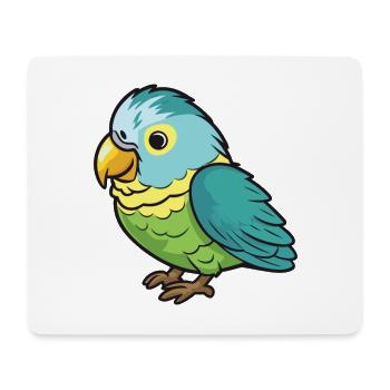 Sittich-Karikatur-Kawaii-Aquarell-Illustration - Mousepad (Querformat) - Weiß - Vorne