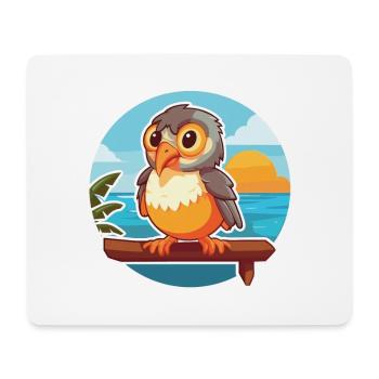 Kuckuck lustige Karikatur Kawaii Strand Illustration - Mousepad (Querformat) - Weiß - Vorne