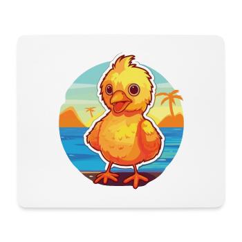Huhn lustige Karikatur Kawaii Strand Illustration - Mousepad (Querformat) - Weiß - Vorne