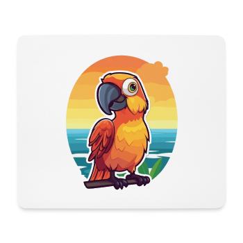Papagei Lustige Karikatur Kawaii Strand Illustration - Mousepad (Querformat) - Weiß - Vorne