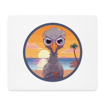 Strauß Niedlich Lustige Karikatur Kawaii Buch Strand - Mousepad (Querformat) - Weiß - Vorne