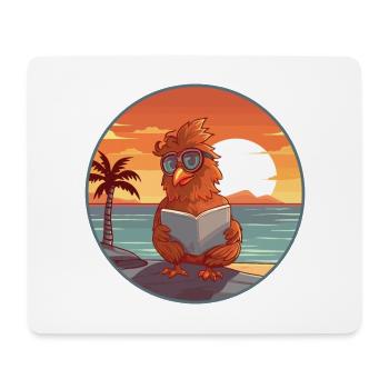 Hahn Niedlich Lustige Karikatur Kawaii Buch Strand - Mousepad (Querformat) - Weiß - Vorne