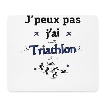 J'Peux PAs J'Ai Triathlon - Tapis de souris (format paysage) - blanc - Devant