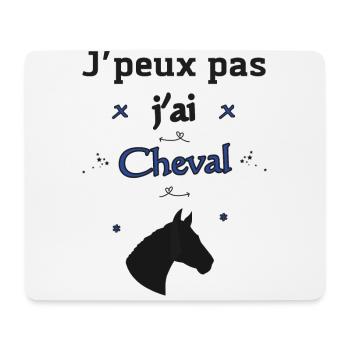 J'peux pas j'ai Cheval - Tapis de souris (format paysage) - blanc - Devant
