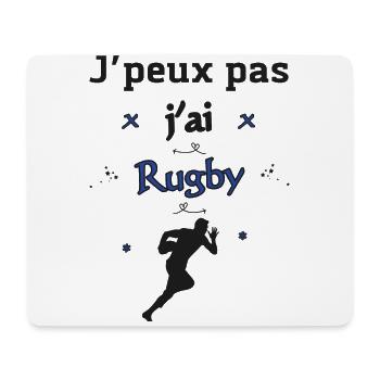 J'peux pas j'ai rugby - Tapis de souris (format paysage) - blanc - Devant