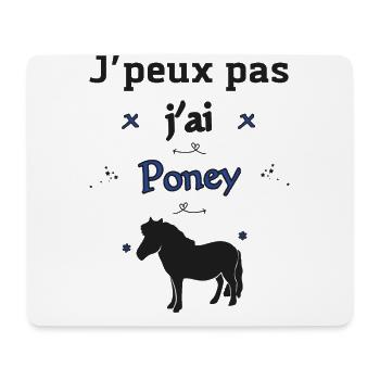 J'peux pas j'ai Poney - Tapis de souris (format paysage) - blanc - Devant