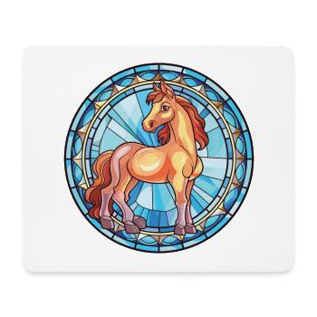 Poney Bébé Cheval Aquarelle Colorée Animal Cartoon - Tapis de souris (format paysage) - blanc - Devant