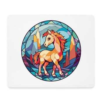 Poney Bébé Cheval Aquarelle Colorée Animal Cartoon - Tapis de souris (format paysage) - blanc - Devant