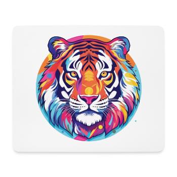 Tiger Buntes Aquarell Tier Haustier Illustration - Mousepad (Querformat) - Weiß - Vorne