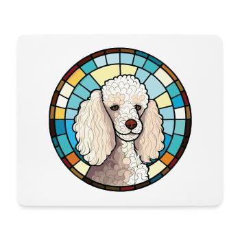 Pudelhund buntes Aquarell Tier Illustration - Mousepad (Querformat) - Weiß - Vorne