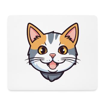 American Wirehair Cat Cartoon Watercolor Clipart - Mouse Pad (horizontal) - white - Front