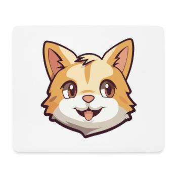 American Polydactyl Cat Cartoon Watercolor Clipart - Mouse Pad (horizontal) - white - Front