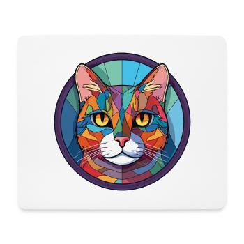 American Shorthair Cat Dessin animé aquarelle coloré - Tapis de souris (format paysage) - blanc - Devant