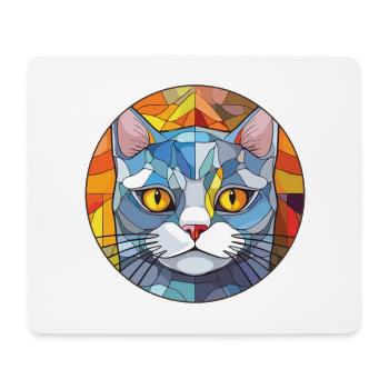 Chat d’argent britannique coloré aquarelle pour animaux de compagnie Cartoon - Tapis de souris (format paysage) - blanc - Devant