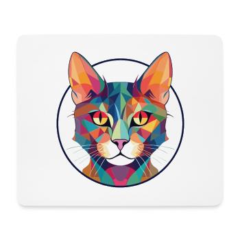 Pixie Bob Cat Colorful Watercolor Pet Illustration - Mouse Pad (horizontal) - white - Front