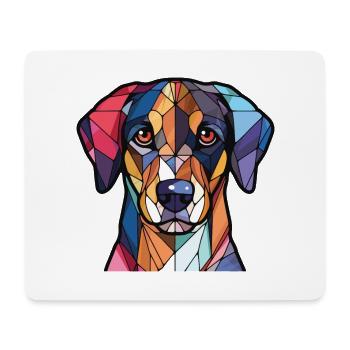 Ariegeois race chien aquarelle verre illustration - Tapis de souris (format paysage) - blanc - Devant