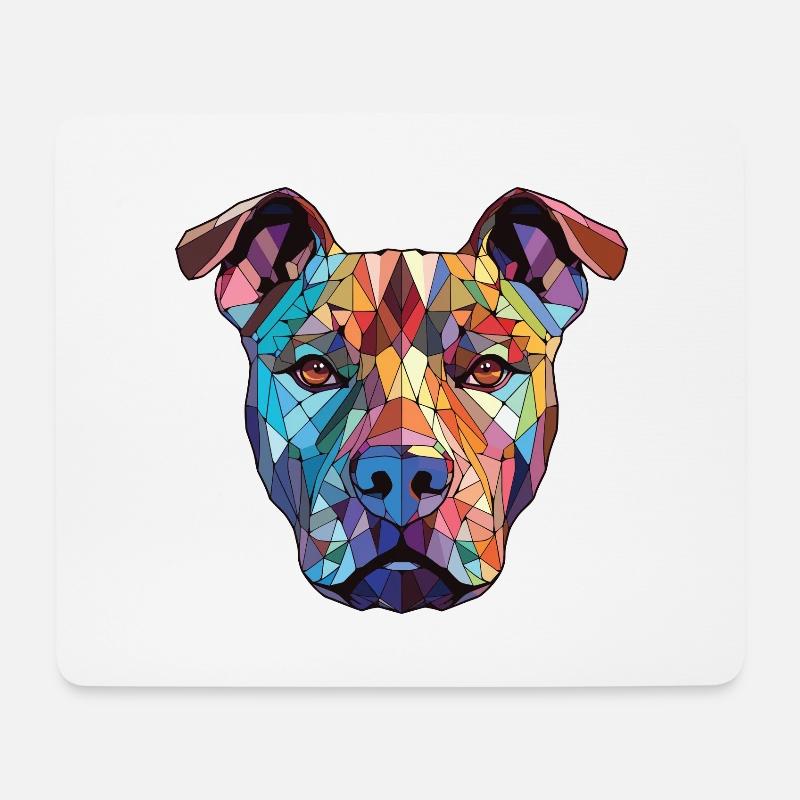 American Pitbull Terrier Hunderasse Aquarell - Mousepad (Querformat) - Weiß