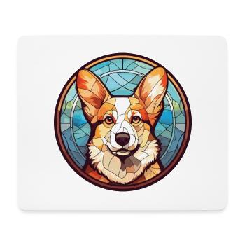 Corgi chien race coloré aquarelle illustration - Tapis de souris (format paysage) - blanc - Devant