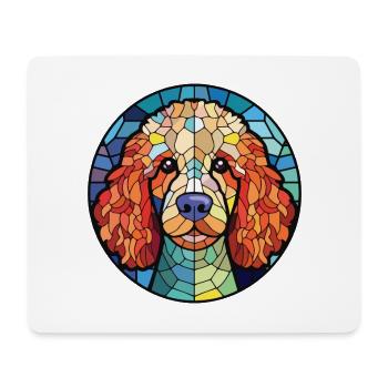 Caniche chien race coloré aquarelle Illustration - Tapis de souris (format paysage) - blanc - Devant