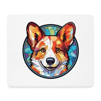 Corgi chien race coloré aquarelle illustration - Tapis de souris (format paysage) - blanc - Devant