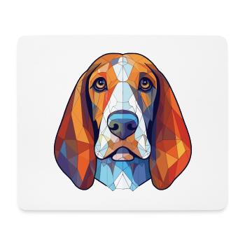 Bleu Gascogne Basset chien race aquarelle colorée - Tapis de souris (format paysage) - blanc - Devant