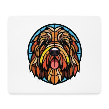 Bouvier Des Flandres Race De Chien Aquarelle Colorée - Tapis de souris (format paysage) - blanc - Devant