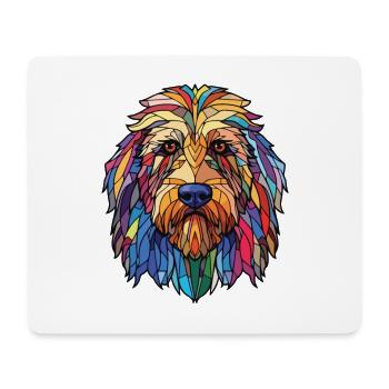 Bergamasco Schäferhund Rasse buntes Aquarell - Mousepad (Querformat) - Weiß - Vorne