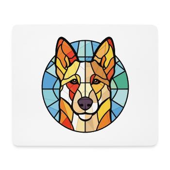 Berger Blanc Suisse Race de chien Aquarelle colorée - Tapis de souris (format paysage) - blanc - Devant