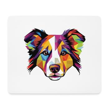 Border Collie Hunderasse Aquarell Illustration - Mousepad (Querformat) - Weiß - Vorne