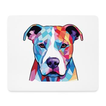 Dogue Argentino chien race aquarelle Illustration - Tapis de souris (format paysage) - blanc - Devant